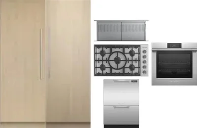 6 Piece Package Includes Refrigerator, Freezer, Cooktop, Wall Oven, Hood And Dishwasher